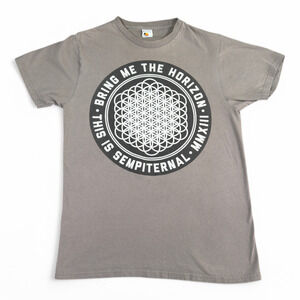 Bring Me the Horizon Shirt Adult MEDIUM Gray Band Tee Sempiternal 2013